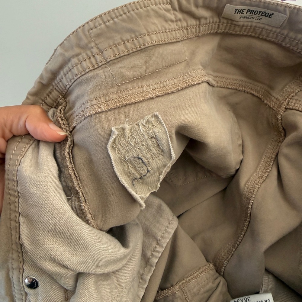 AG Adriano Goldschmied The Protégé Straight Leg Tan Chino Pants 38x33 USA *READ - Picture 9 of 12